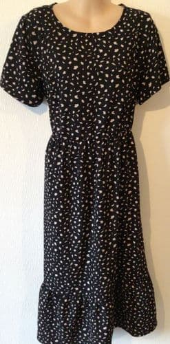 JUNO JACKS BLACK FLORENCE MIDI NURSING DRESS SIZE 18