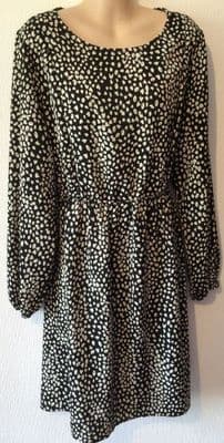 JUNO JACKS BLACK LEOPARD PRINT NURSING ZIP TUNIC DRESS SIZE 14