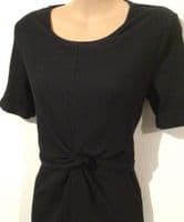 JUNO JACKS BLACK RIBBED LOTTIE NURSING T SHIRT DRESS SIZE 16