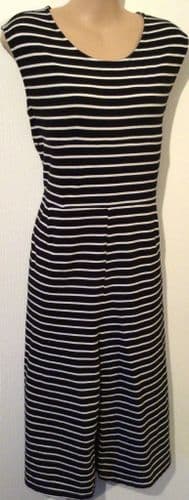 JUNO JACKS BLACK STRIPE ZARA CROP NURSING JUMPSUIT SIZE 12