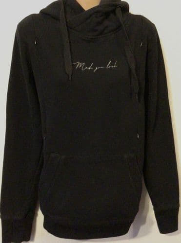 JUNO JACKS BLACK UNICORN ISLA EMBROIDERED ZIP NURSING HOODIE SIZE L 12/14