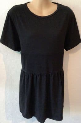 JUNO JACKS BLACK ZIP NURSING T-SHIRT TOP SIZE 12