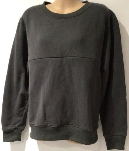 JUNO JACKS CHARCOAL ZIP NURSING SWEATER SIZE XL 16/18