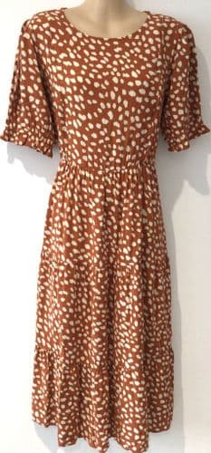 JUNO JACKS CHESTNUT FRANKIE MIDI NURSING DRESS SIZE 20