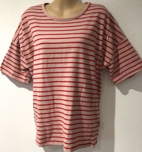 JUNO JACKS DARCIE PINK STRIPE ZIP NURSING T-SHIRT TOP SIZE 16