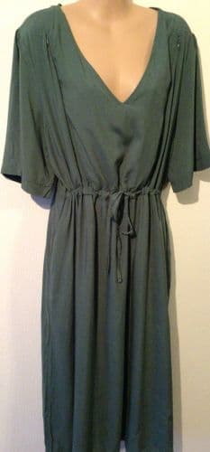 JUNO JACKS DARK GREEN MILA NURSING TUNIC DRESS SIZE 14