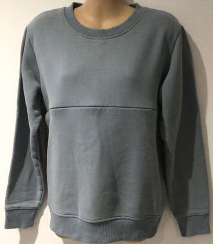 JUNO JACKS DUCK EGG BLUE ZIP NURSING SWEATER SIZE L 14-16