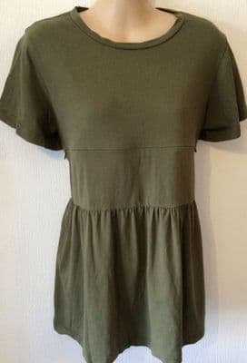 JUNO JACKS KHAKI ZIP NURSING TUNIC TOP SIZE 14