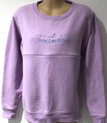 JUNO JACKS LILAC SUNSHINE ZIP NURSING SWEATER SIZE L 16-18
