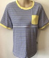 JUNO JACKS MOLLY BLUE/WHITE STRIPE ZIP JERSEY NURSING TOP SIZE 24