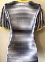 JUNO JACKS MOLLY BLUE/WHITE STRIPE ZIP JERSEY NURSING TOP SIZE 24