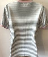 JUNO JACKS MOLLY KHAKI/PINK STRIPE NURSING TOP SIZE 16 (1)
