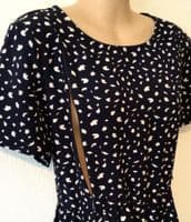 JUNO JACKS NAVY FLORENCE MIDI ZIP NURSING DRESS SIZE 22