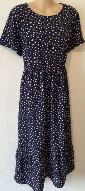 JUNO JACKS NAVY FLORENCE MIDI ZIP NURSING DRESS SIZE 22