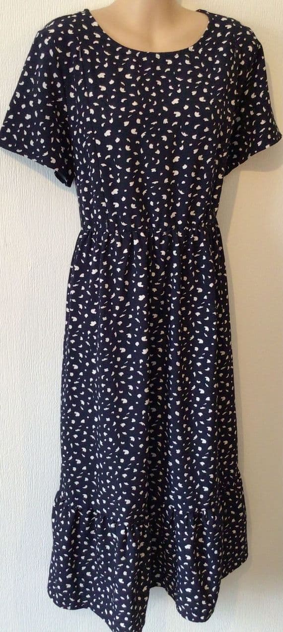 JUNO JACKS NAVY FLORENCE MIDI ZIP NURSING DRESS SIZE 22