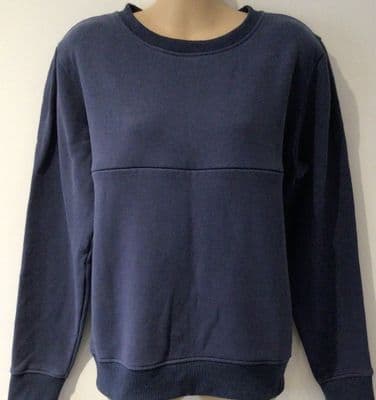 JUNO JACKS NAVY ZIP NURSING SWEATER SIZE L 14-16