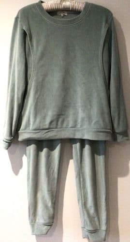 JUNO JACKS NORA LOUNGEWEAR/PYJAMAS SAGE SOFT NURSING SWEATER & TROUSER SET SIZE 12
