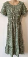JUNO JACKS OLIVE FLORENCE MIDI NURSING DRESS SIZE 20