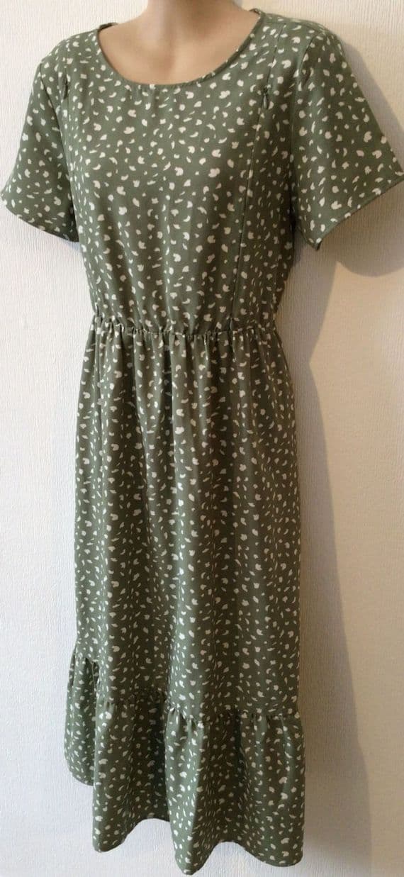 JUNO JACKS OLIVE FLORENCE MIDI NURSING DRESS SIZE 20