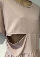 JUNO JACKS PALE PINK ZIP NURSING TOP SIZE 24