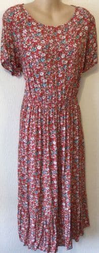 JUNO JACKS RED FLORAL FLORENCE NURSING DRESS SIZE 10