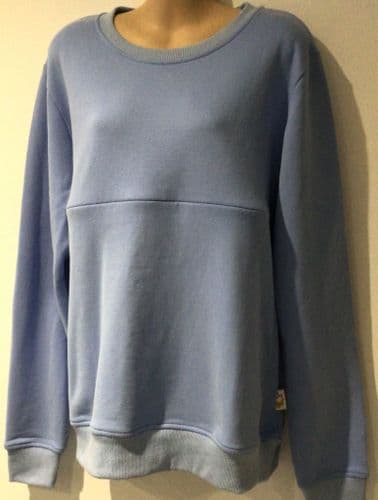 JUNO JACKS SKY BLUE PLAIN ZIP NURSING SWEATER SIZE XL 16