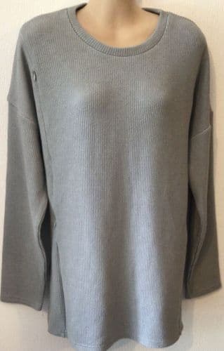 JUNO JACKS SOPHIA GREY KNIT ZIP LONG NURSING JUMPER SIZE 12