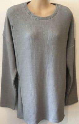 JUNO JACKS SOPHIA GREY KNIT ZIP LONG NURSING JUMPER SIZE 14