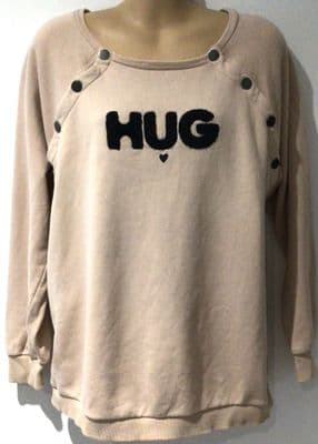 KIABI HUG PALE PINK POPPER NURSING SWEATSHIRT SIZE M 12/14