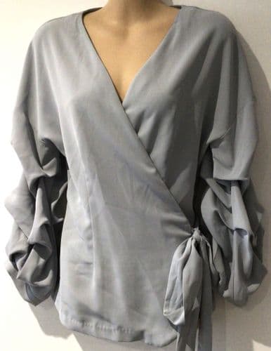 LAVISH ALICE GFEY RUFFLE WRAP BLOUSE TOP SIZE 12