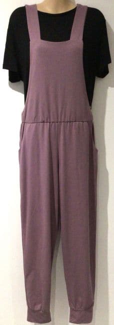 LOVE & UNIQUE PINK STRETCH JUMPSUIT/DUNGAREES SIZE 12