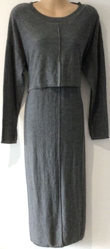 LUCKY MONDAY NEW GREY KNIT MATERNITY/NURSING JUMPER DRESS SIZE L 14/16