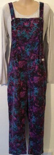 LUCY LOCKET LOVES DENIM ROSE PRINTED DUNGAREES SIZE 10-20