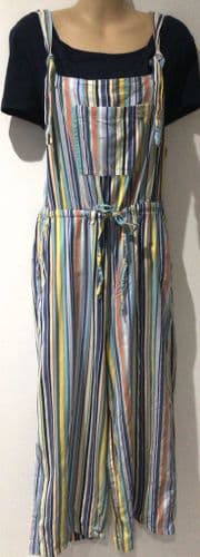 LUCY & YAK STRIPED DUNGAREES/JUMPSUIT SIZE M 12