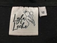 LYLA & LECHE ALI BLACK FLORAL T-SHIRT MIDI NURSING DRESS SIZE 12