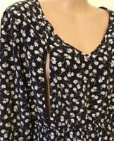 LYLA & LECHE BLACK FLORAL PRINT TUNIC NURSING DRESS SIZE 12