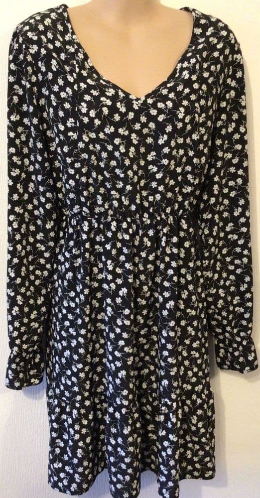 LYLA & LECHE BLACK FLORAL TUNIC NURSING DRESS SIZE 14