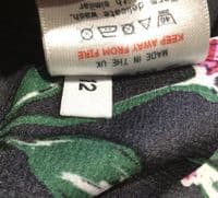 LYLA & LECHE BLACK/PINK FLORAL TIE BACK MIDI NURSING DRESS SIZE 12