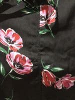 LYLA & LECHE BLACK/PINK FLORAL TIE BACK MIDI NURSING DRESS SIZE 12