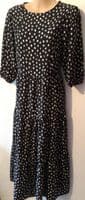 LYLA & LECHE BLACK POLKA DOT MIDI NURSING DRESS SIZE 12