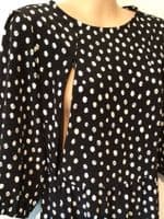 LYLA & LECHE BLACK POLKA DOT MIDI NURSING DRESS SIZE 12