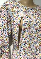 LYLA & LECHE CRINKLE WHITE FLORAL MIDI NURSING DRESS SIZE 16