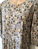 LYLA & LECHE IVORY FLORAL PRINT MIDI NURSING DRESS SIZE 16