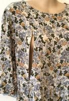 LYLA & LECHE IVORY FLORAL PRINT MIDI NURSING DRESS SIZE 16