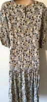 LYLA & LECHE IVORY FLORAL PRINT MIDI NURSING DRESS SIZE 16