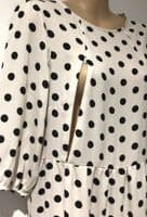 LYLA & LECHE IVORY SPOTTY MIDI ZIP NURSING DRESS SIZE 10