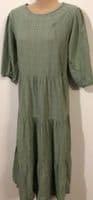 LYLA & LECHE OLIVE GREEN MIDI NURSING DRESS SIZE 16
