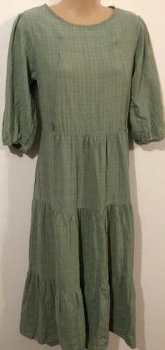 LYLA & LECHE OLIVE GREEN MIDI NURSING DRESS SIZE 16
