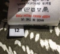 LYLA & LECHE OLIVE/WHITE PRINT MIDI NURSING DRESS SIZE 12