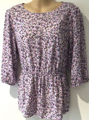 LYLA & LECHE PINK DITSY FLORAL NURSING ZIP TOP SIZE 14